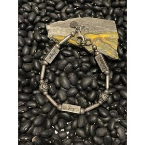 Vintage Sterling Silver Silpada Israel Dream Hope Joy Message Phrase Bracelet